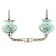 Turquoise Etched Floral Ceramic Cut Bridge Handle Online